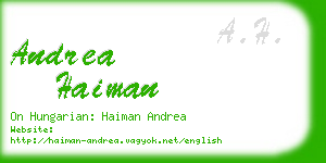 andrea haiman business card